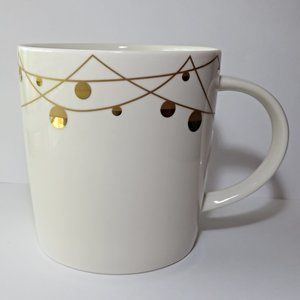 Starbucks White and Gold Ceramic Mug Christmas Mug